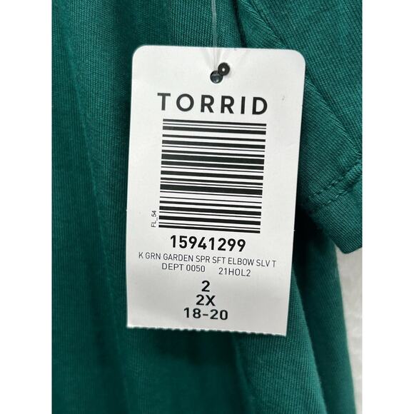 NWT Torrid Women's K Green Garden Super Soft Elbow Sleeve Tunic T-Shirt Size 2X - Picture 4 of 8